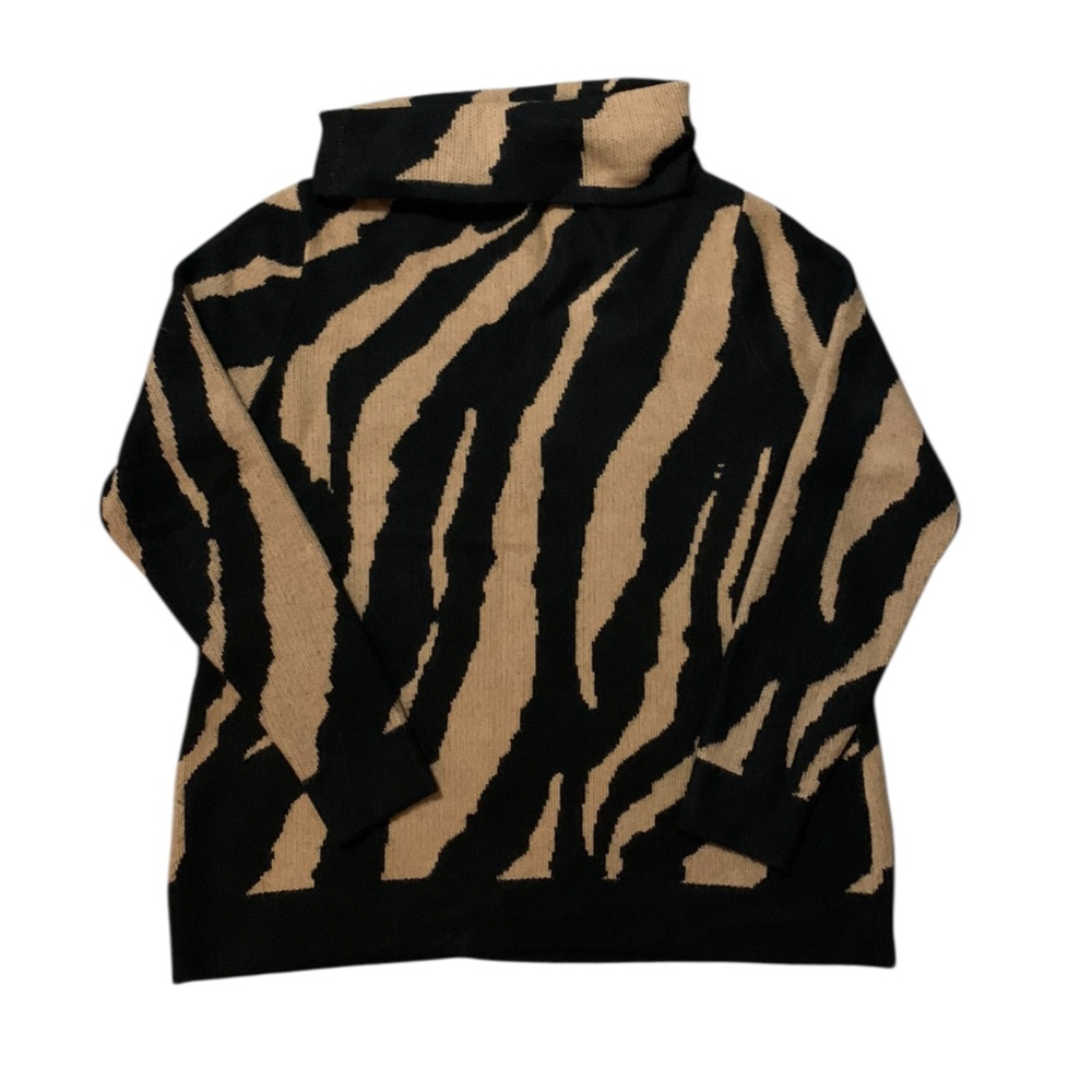 Soft Surroundings Teona Cowl Neck Animal Print Sweater size L